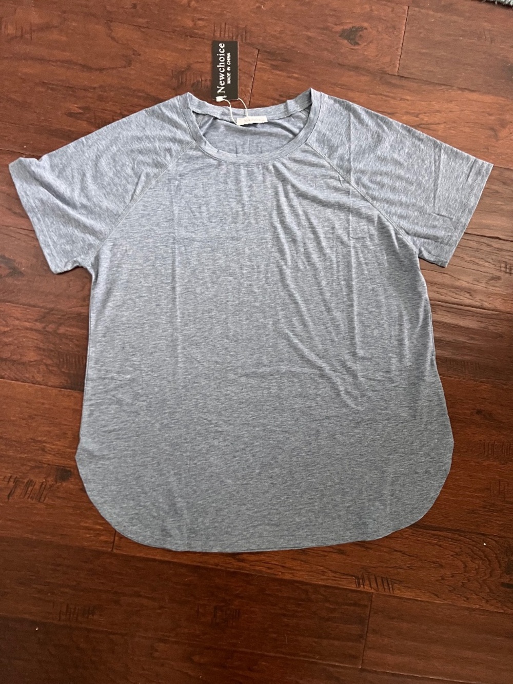NWT Newchoice Women's Short Sleeve Heather Blue Tunic T-shirt Size 2XL